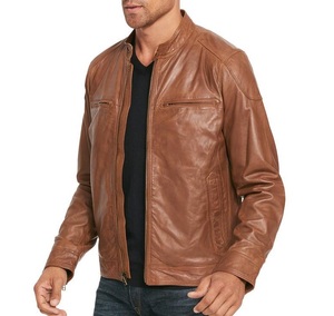 Chaqueta de cuero estilo vintage para hombre hecha con cuero real aspecto retro cierre de cremallera de ajuste clásico y bolsillos funcionales - Product Image 5