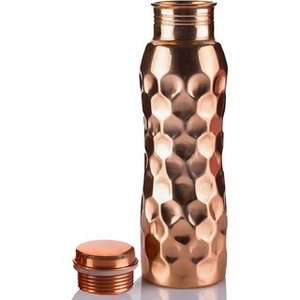 Age-Appropriate Hammered Copper Water <b>Bottle</b> for Good Health Direct <b>Drinking</b> and Presentable - Product Image 4