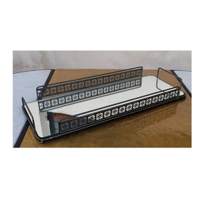 Bandeja de metal decorativa con espejo de cristal para bodas/servicio, oferta - Product Image 1