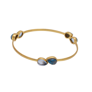 Bracelet en topaze bleue turquoise, bijoux en argent 925, fournisseurs en gros - Product Image 1