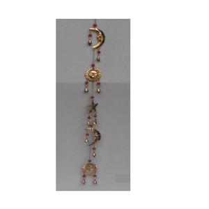 กระดิ่งลมทองเหลืองพร้อมดวงดาวดวงจันทร์และประกายโลหะขัดเงาสำหรับงานฝีมือกระดิ่งลมขัดเงา - Product Image 4