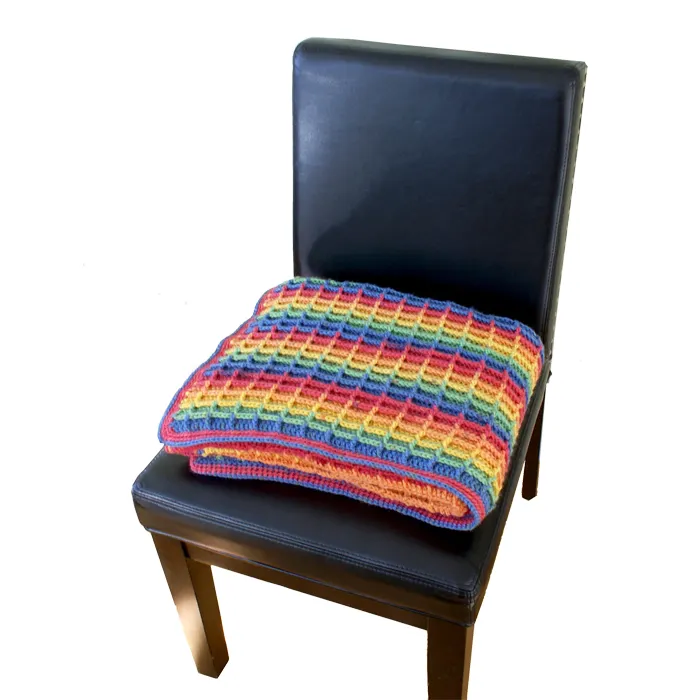 Große Größe Baumwolle Benutzerdefinierte Multi Farbe Streifen Häkeln Decke Für Erwachsene