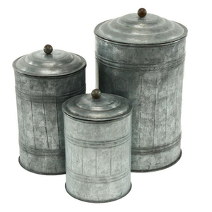 Juego de botes de Metal de estilo americano rústico, caja de almacenamiento de alimentos en conserva de laca fresca de hierro galvanizado, cajas de almacenamiento de granja, contenedores - Product Image 1