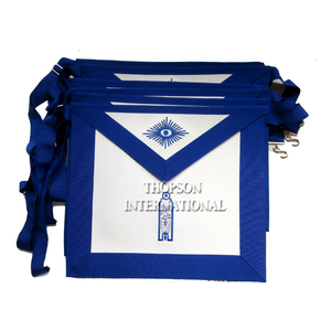 Delantal de cuero de imitación de oficiales de logia azul hecho a mano bordado masónico único juego de oficial de costura de punto de cruz de 15 - Product Image 1
