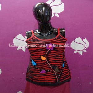 T-SHIRTS en coton pour filles, broderie NEPALI, design PATCHWORK - Product Image 2