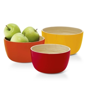 Article en gros bon marché arc de laque de bambou filé à la main naturelle, couleur de bol de riz en bambou personnaliser - Product Image 6