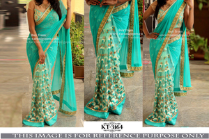 Indio novia boda pesado trabajo sari - Product Image 2