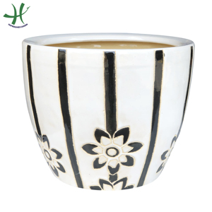 Vente en gros de jardinière de jardin d'intérieur en céramique bleue émaillée, bac à fleurs élégant pour décorations de jardin - Product Image 2