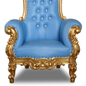 Silla de Trono de Boda de Lujo Real con Respaldo Alto para Novios, Muebles Comerciales de Madera Maciza, Estilo Antiguo para Eventos y Banquetes - Product Image 4