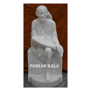 White Marble Handmade Unique Sai baba Statue - Product Image 1