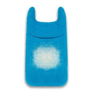 Pochette de téléphone portable en feutre écologique faite à la main avec fermeture ouverte sac à main/couverture mobile avec motif uni en plusieurs couleurs du Népal - Product Image 1