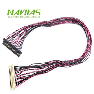 Female JAE Connector Terminal 1.25mm HRS 20 pin as LVDS Connector Wiring Harness Cable