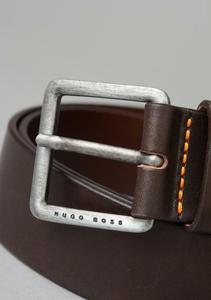 Cinturones de cuero genuino OEM para hombre, cinturón de guarnición de cuero de Boston con elástico oculto, venta al por mayor - Product Image 6