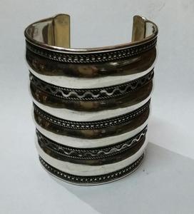 <b>Silver</b> Plated Brass Wide Hand <b>Cuff</b> <b>Bracelet</b> - Product Image 4