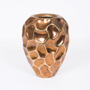 VASE DE PLANCHER EN MÉTAL ALUMINIUM COULEUR DORÉE Style moderne Vase stylisé élégant pour mariage et décoration intérieure - Product Image 2