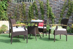 Classic Synthetic Rattan Coffee/Dining Set With Wooden Arm <b>Chairs</b> for <b>Outdoor</b> Garden Furniture RADS-017A - Product Image 4