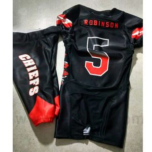 Ensemble de vêtements de football américain pour jeunes garçons Maillot et pantalon à manches courtes respirant de grande taille avec short Modèle sublimé - Product Image 3