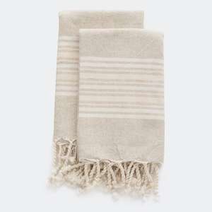 100% Cotton Eco-friendly Disposable Hanging Turkish Beach Fouta Bath <b>Towel</b> Quick-Dry High Absorbent Striped Style Compressed - Product Image 2