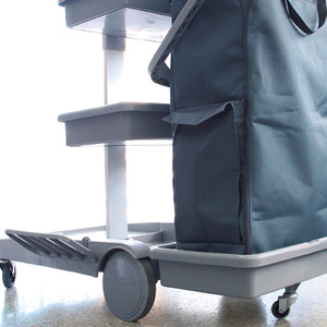 Chariot de service utilitaire en plastique avec sac poubelle, fournitures sanitaires de restaurant d'hôtel - Product Image 4