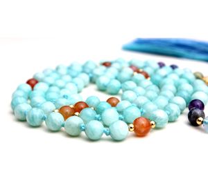 2023ต้องซื้อคริสตัลบำบัด8มม. 7จักระ108มาลาลูกปัดทิเบตโยคะมาลาสร้อยคอประคำสวดมนต์ทางจิตวิญญาณ - Product Image 2