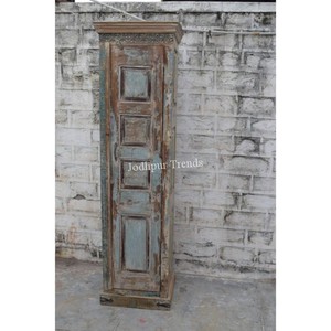 Meuble contemporain à porte unique Almirah impression de blocs reproduction française récupérée armoire à manger salon cuisine villa - Product Image 1