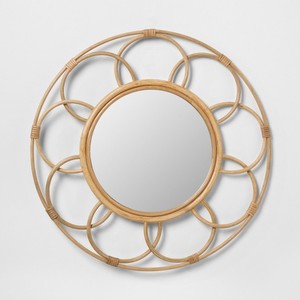 Vente en gros Vietnam Miroirs suspendus modernes en osier naturel et rotin Miroirs muraux ronds décoratifs en bambou Miroirs de salle de bain - Product Image 3
