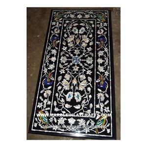 Rectangular Pietra Dura <b>Marble</b> Inlay <b>Table</b> <b>Top</b> - Product Image 1