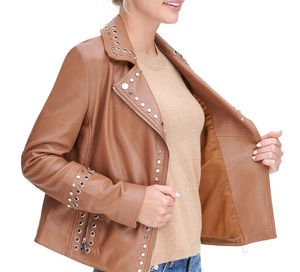 Real lambskin women leather blazer in formal fitted cut ideal for business casual office looks and elegant <b>dressing</b> - Product Image 6