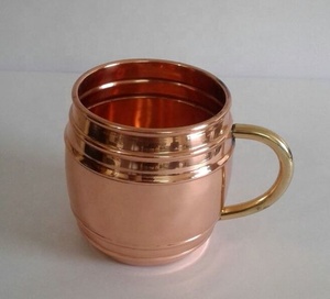 Tasse en cuivre avec poignée en laiton 16 oz chopes à bière pour moscou mulecopper chops à bière en laiton et cuivre antiques - Product Image 3