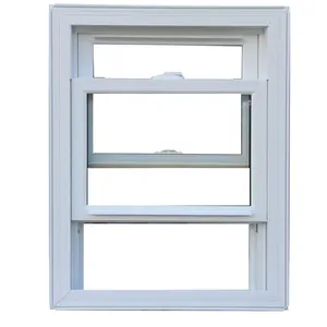 Power coated aluminum double glazed hung vertical opening window/single hung window