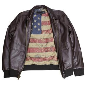 Chaqueta Bomber de Lana con Forro Estampado de Bandera, Estilo Motero, Chaqueta de Motocicleta Clásica de Poliéster/Algodón, Ropa Deportiva Cómoda e Impermeable - Product Image 2