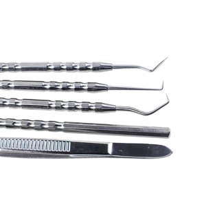 Kit de 5 instruments d'hygiène dentaire le plus vendu : détartreurs et miroirs en acier inoxydable, finition miroir, qualité A+ - Product Image 5