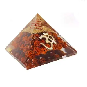 Rudraksha Hạt Giống Bạc Aum Om Pha Lê Kim Tự Tháp Orgone/Bao Gồm Các Điểm Năng Lượng Thạch Anh Pha Lê Cung Cấp Bán Sỉ