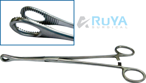 Pinza de sujeción de esponja de acero inoxidable, instrumento quirúrgico dentado, recto y curvo - Product Image 2