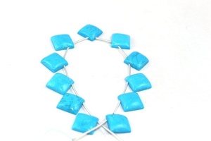 Natural <b>Turquoise</b> Square Shape Smooth One Side Flat Briolette <b>Beads</b> Making Handmade Jewelry Indian Manufracture - Product Image 6