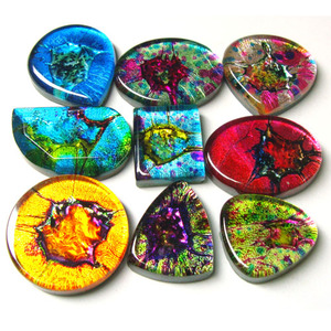 Pulsera de cristal dicroico de joyería de plata de ley 925 colorida a la moda - Product Image 5