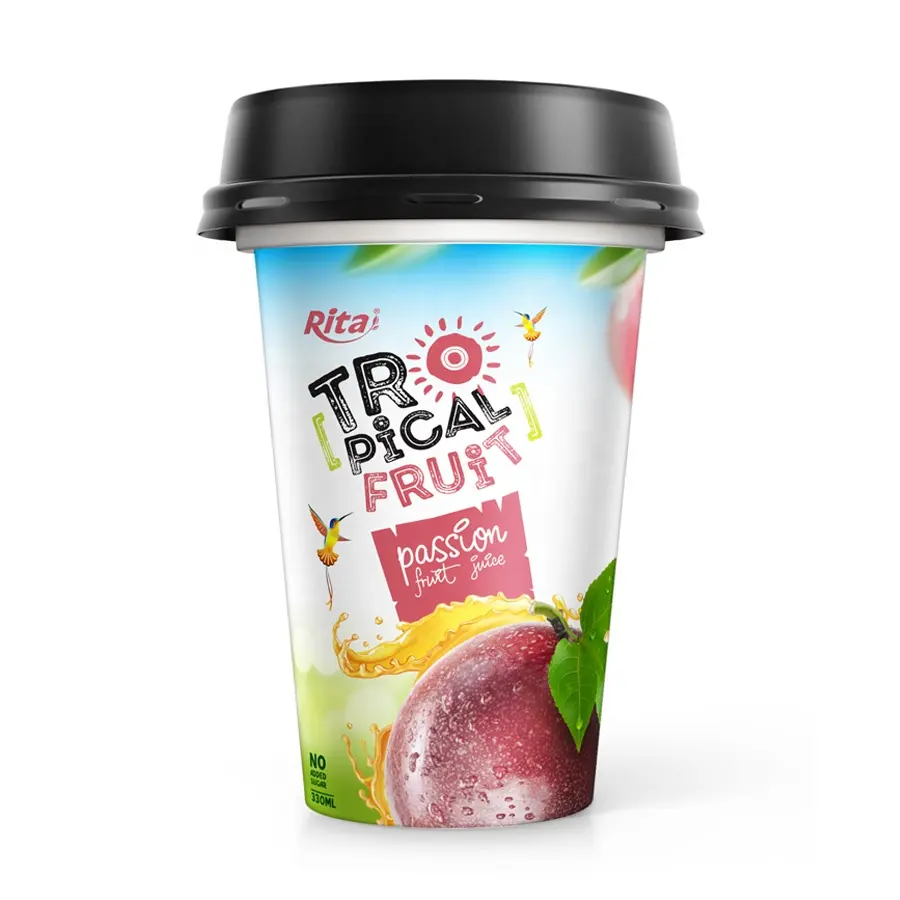 Exporter From Vietnam Good Taste Healthy Drink Fruit And Vegetable Juice Rita Tropical 330ml Cup Passion Fruit Juice