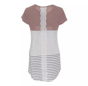 Colección de Blusas Largas de Mujer a la Moda, Lindas y Casuales, con Rayas y Manga Corta, al por Mayor, Fabricadas en Bangladesh - Product Image 3