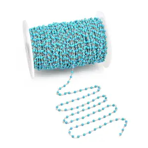 <span class=keywords><strong>Collana</strong></span> di perline turchesi gemma <span class=keywords><strong>925</strong></span> gioielli in <span class=keywords><strong>argento</strong></span> con <span class=keywords><strong>rosario</strong></span> catena di perline all'ingrosso fornitori produzione da CASA DE PLATA. - Product Image 1