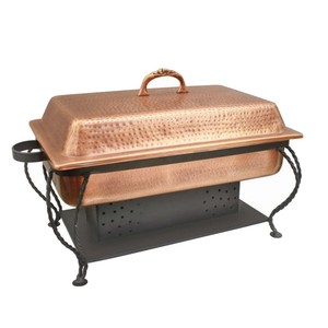 Shiny Copper Hammered Stainless Steel Chafing Dish for <b>Hotel</b> & Restaurant Use - Product Image 3