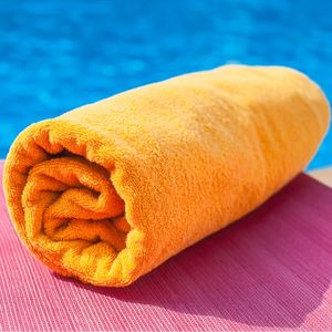 Serviette de plage écologique 100% serviette de plage de couleur unie en coton biologique avec logo personnalisé pour Offre Spéciale serviettes de plage de golf de l'inde - Product Image 6