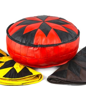 Turc Véritable Cuir Pouf Mélanger les Couleurs - Product Image 1