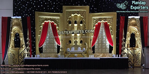 งานแต่งงานเวทีแกะสลักฉากหลังเฟรมแกรนด์แต่งงานเวทีแผงอินเดียจัดงานแต่งงานเวทีฉากหลังเฟรมและแผง - Product Image 3