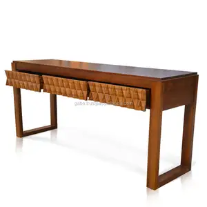 เฟอร์นิเจอร์คอนโซลโต๊ะ Art Deco สไตล์ไม้สักกับเพชรอุปถัมภ์ด้านหน้าด้านข้าง