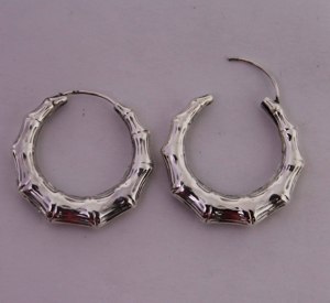 Aros de plata de bambú Excelente calidad Plata de Ley 925 Pendiente colgante hecho a mano Exportador de joyería de diseñador de plata - Product Image 4