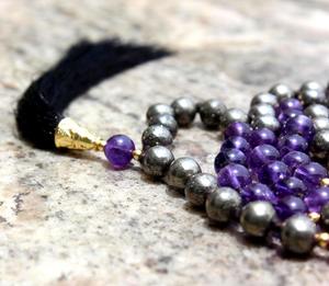 Collier de Perles Mala Unisexe 108 Style Bohème avec Améthyste pour Yoga Hindouisme Fêtes Cadeaux - Product Image 3