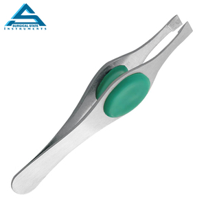 Pincettes à cils personnalisées en acier inoxydable finition argentée Extension droite à pointe fine avec pointe couverte Pincettes à sourcils personnalisées - Product Image 5