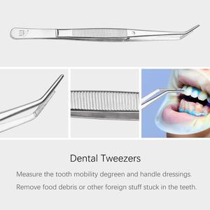 Juego de 5 herramientas profesionales de limpieza de dientes, Kit de higiene Dental, púas de acero inoxidable, removedor de cuidado bucal, escalador Dental de sarro de placa - Product Image 5