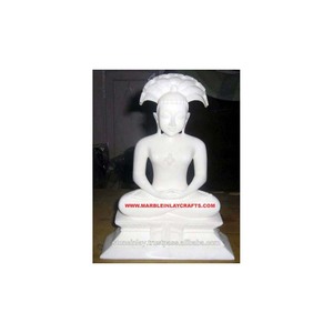 Estatua de la Cabeza del Buda Hecha a Mano, Material Blanco Puro, Diseño Tallado para Decoración de Oficina y Sala de Estar, por Exportador Indio - Product Image 2
