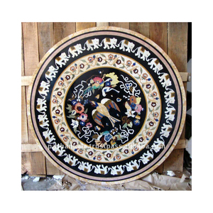 Mesa de Centro de Mármol Negro Pietra Dura - Product Image 1